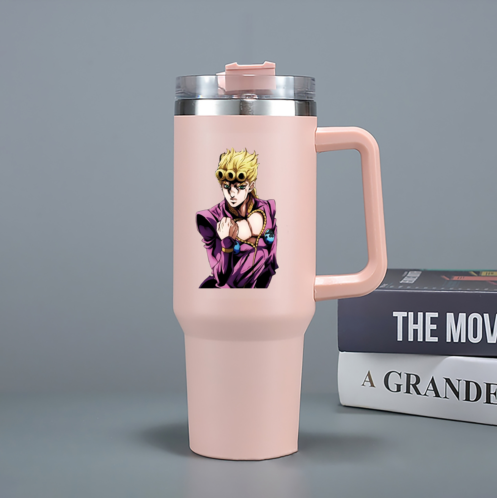 （画像用） ジョジョの奇妙な冒険 ジョルノ?ジョバァーナ JoJo's Bizarre Adventure Giorno Giovanna 1200mL車用タンブラー（カラープリント）